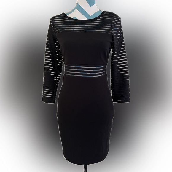 Lulu’s Black Perfect Mesh Body Con Dress size Medium - Picture 1 of 5